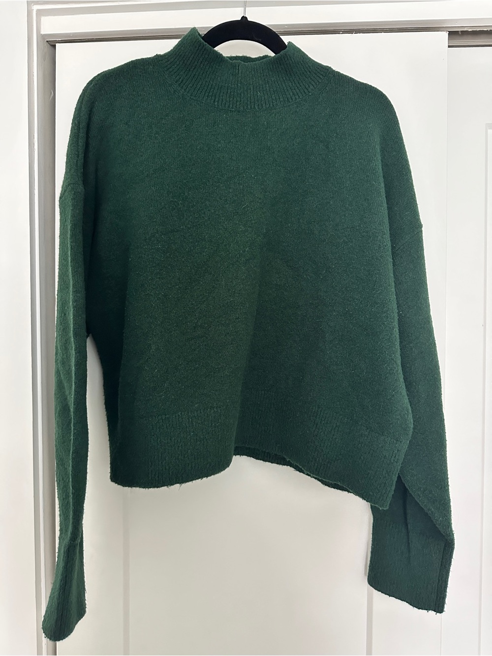& Other Stories Classic Women's Forest Green Mock-Neck Sweater